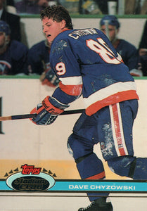 #250 Dave Chyzowski New York Islanders 1990-91 Topps Stadium Club Hockey Card OQ