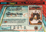 #249 Bill Ranford Edmonton Oilers 1990-91 Topps Stadium Club Hockey Card OQ