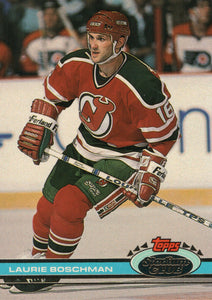 #292 Laurie Boschman New Jersey Devils 1990-91 Topps Stadium Club Hockey Card OS