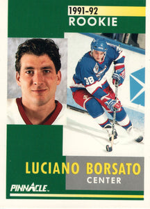 #353 Luciano Borsato Rookie Winnipeg Jets 1991-92 Pinnacle Hockey Card OV