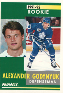 #318 Alexander Godynyuk Rookie Toronto Maple Leafs 1991-92 Pinnacle Hockey Card OW