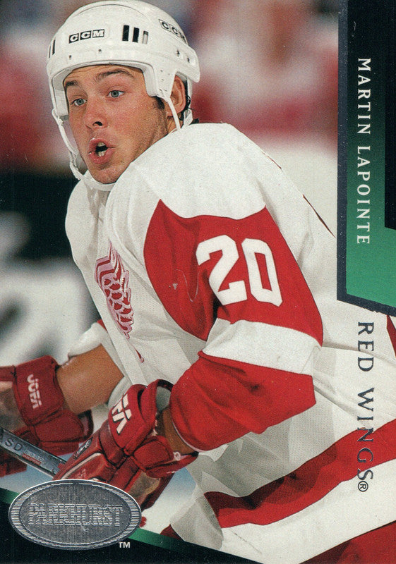 #63 Martin Lapointe Detroit Red Wings 1992-93 Parkhurst Hockey Card OZA