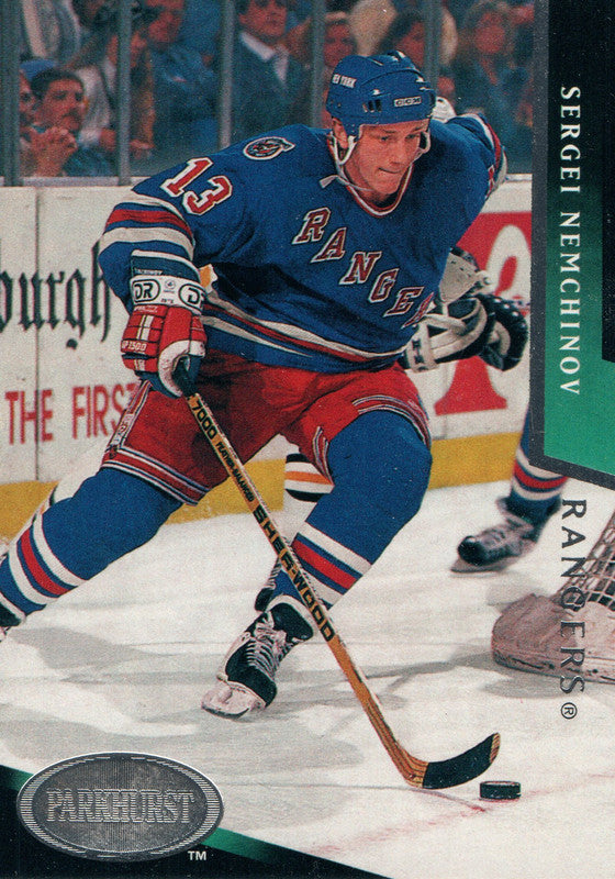 #128 Sergei Nemchinov New York Rangers 1992-93 Parkhurst Hockey Card OZA