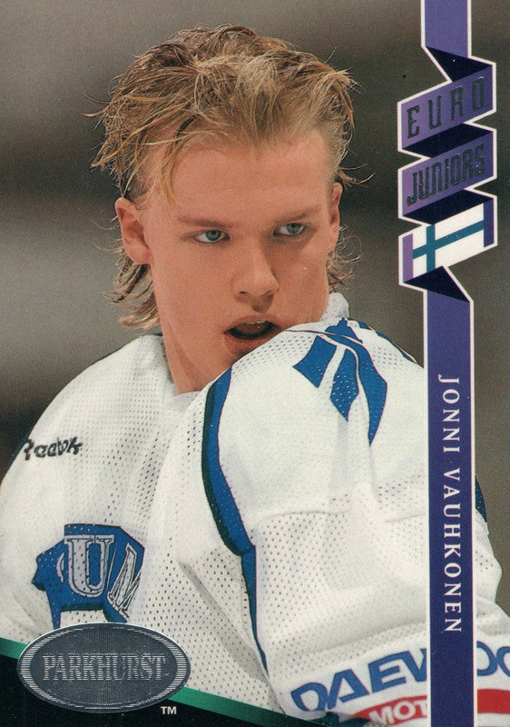 #525 Jonni Vauhkonen Finland 1992-93 Parkhurst Hockey Card OZB