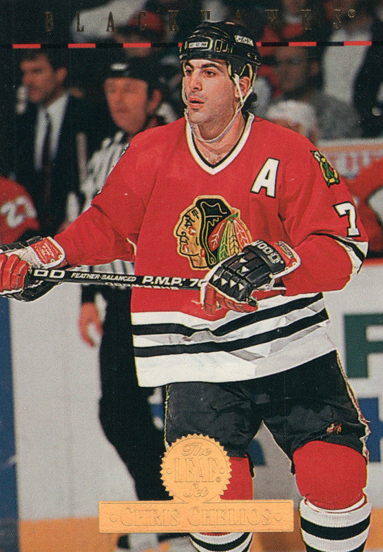 #7 Chris Chelios Chicago Blackhawks 1993-94 The Leaf Hockey Card OZB