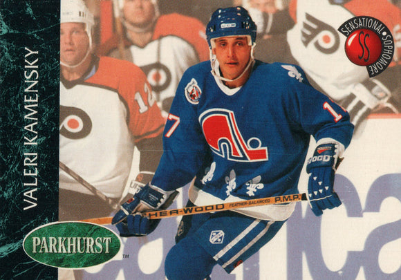 #230 Valeri Kamensky Quebec Nordiques 1992-93 Parkhurst Hockey Card OZD