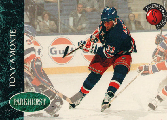 #235 Tony Amonte New York Rangers 1992-93 Parkhurst Hockey Card OZD