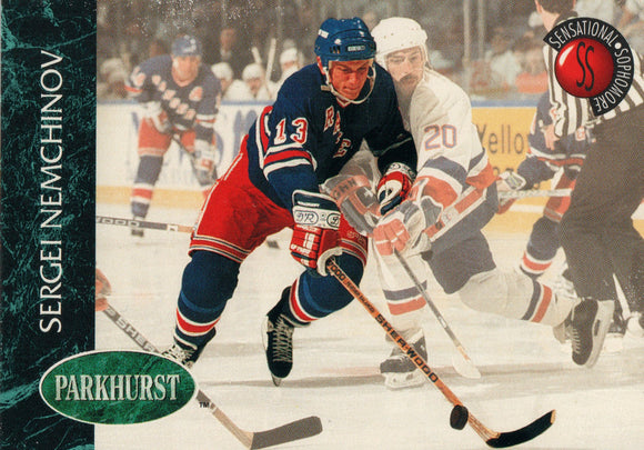 #236 Sergei Nemchinov New York Rangers 1992-93 Parkhurst Hockey Card OZD