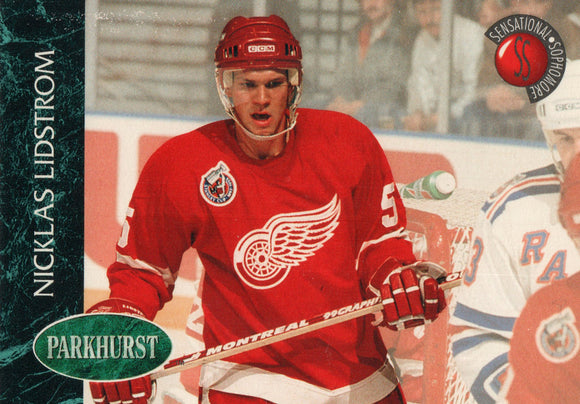 #239 Nicklas Lidstrom Detroit Red Wings 1992-93 Parkhurst Hockey Card OZD