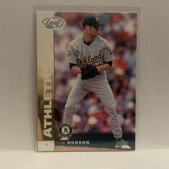 #38 Tim Hudson Oakland Athletics 2002 Donruss Leaf Baseball Card HM