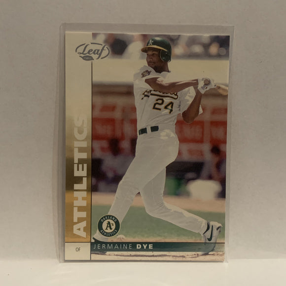 #93 Jermaine Dye Oakland Athletics 2002 Donruss Leaf Baseball Card HM