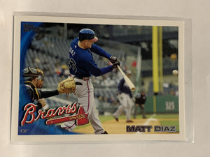 #640 Matt Diaz Atlanta Braves 2010 Topps Baseball Card