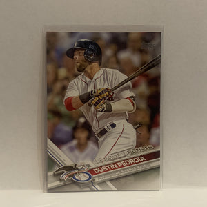 #321 Dustin Pedroia League Leaders Boston Red Sox 2017 Topps Series 1 Baseball Card HO