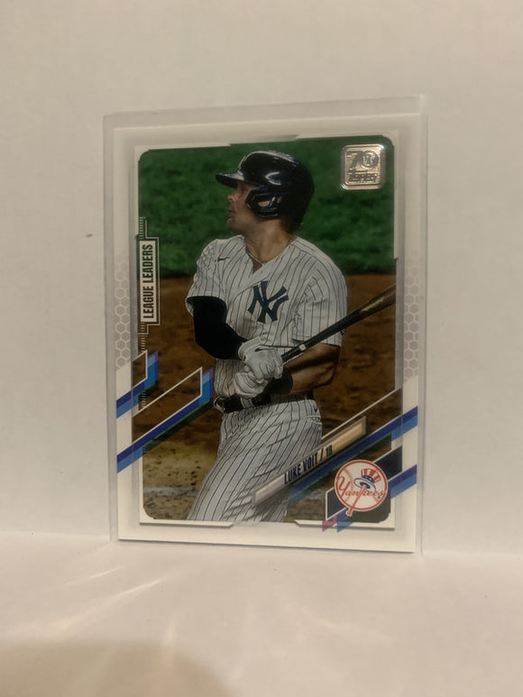 #252 Luke Voit League Leaders New York Yankees 2021 Topps Series One Baseball Card