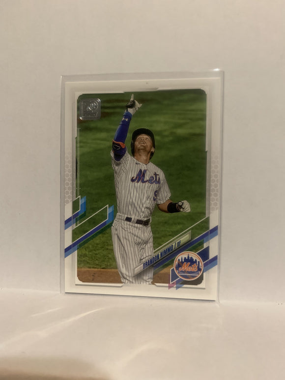 #106 Brandon Nimmo New York Mets 2021 Topps Series One Baseball Card