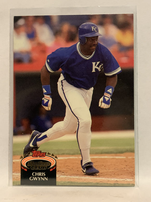 #815 Chris Gwynn Kansas City Royals 1992 Topps Stadium Club Baseball Card