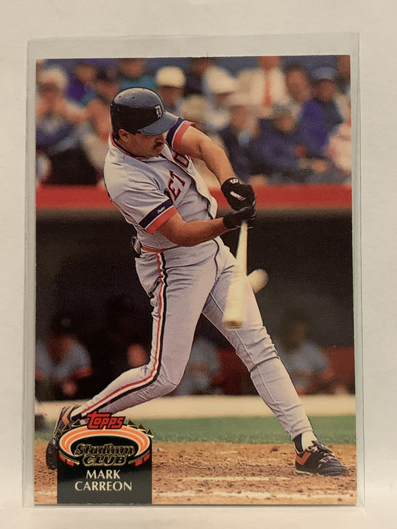 #678 Mark Carreon Detroit Tigers 1992 Topps Stadium Club Baseball Card