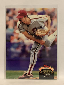 #351 Danny Cox Philadelphia Phillies 1992 Topps Stadium Club Baseball Card