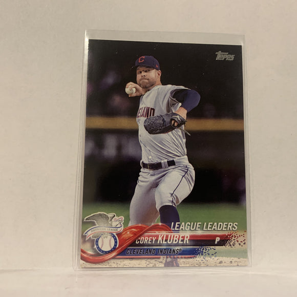 #31 Corey Kluber Cleveland Indians League Leaders Series 1 2018 Topps Baseball Card A1O