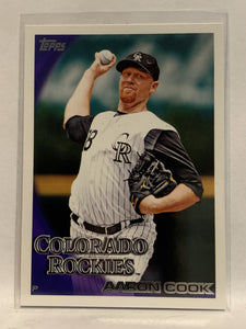 #621 Aaron Cook Colorado Rockies 2010 Topps Baseball Card