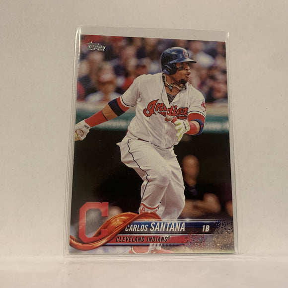 #40 Carlos Santana Cleveland Indians  Series 1 2018 Topps Baseball Card A1O