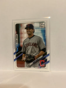#90 Shane Bieber League Leaders Cleveland Indians 2021 Topps Series One Baseball Card