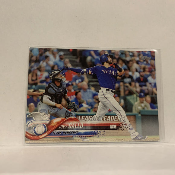 #12 Joey Gallo  Texas Rangers League Leaders Series 1 2018 Topps Baseball Card A1Q