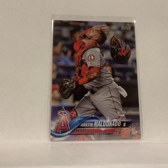 #24 Martin Maldonado Los Angeles Angels  Series 1 2018 Topps Baseball Card A1T