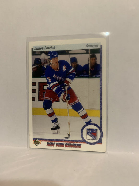 #185 James Patrick New YorkRangers 1990-91 Upper Deck Hockey Card