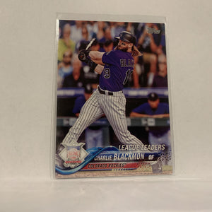 #92 Charlie Blackmon Colorado Rockies League Leaders Series 1 2018 Topps Baseball Card A1U