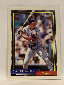 #552 Dave Gallagher Los Angeles Angels 1992 Topps Baseball Card