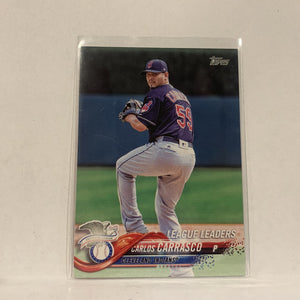 #78 Carlos Carrasco Cleveland Indians League Leaders Series 1 2018 Topps Baseball Card A1V