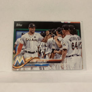 #73 Team Card Miami Marlins  Series 1 2018 Topps Baseball Card A1V