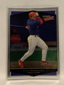 #112 Ivan Rodriguez Texas Rangers 1999 Ultimate Victory Baseball Card