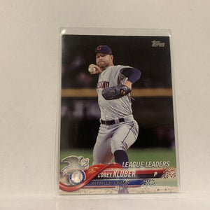 #31 Corey Kluber Cleveland Indians League Leaders Series 1 2018 Topps Baseball Card A1V