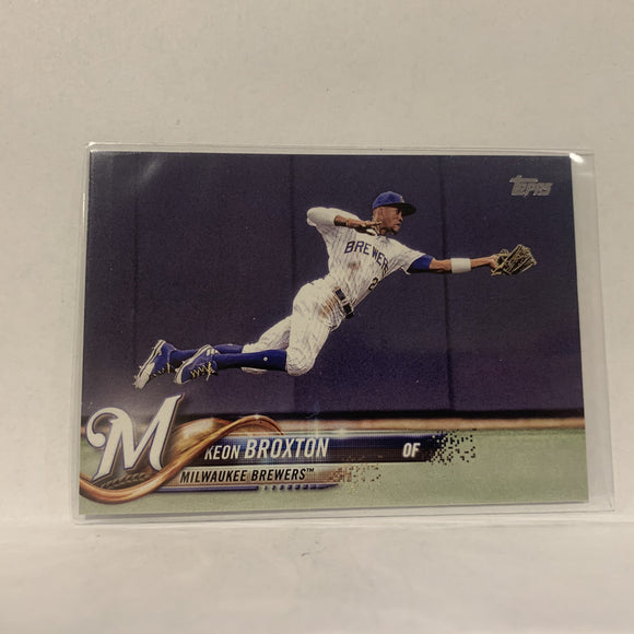 #61 Keon Broxton Milwaukee Brewers  Series 1 2018 Topps Baseball Card A1V