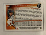 #615 Justin Verlander Detroit Tigers 2010 Topps Baseball Card