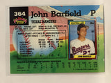 #364 John Barfield Texas Rangers 1992 Topps Stadium Club Baseball Card