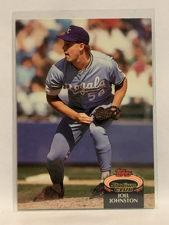 #345 Joel Johnston Kansas City Royals 1992 Topps Stadium Club Baseball Card