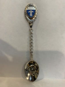 Quebec Flag Rose Flower Souvenir Spoon