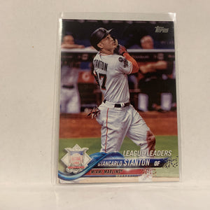 #64 Giancarlo Stanton Miami Marlins League Leaders Series 1 2018 Topps Baseball Card A2A