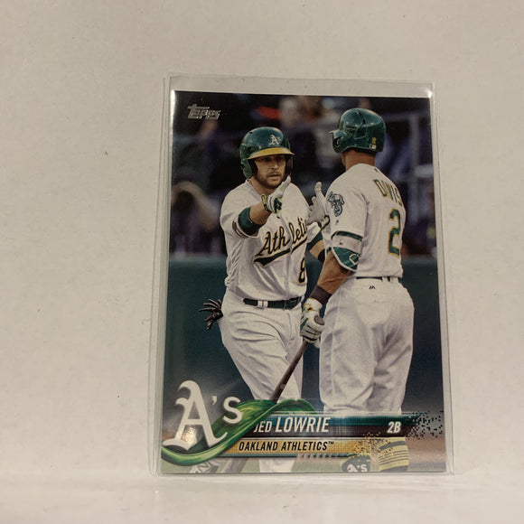 #69 Jed Lowrie Oakland Athletics  Series 1 2018 Topps Baseball Card A2A