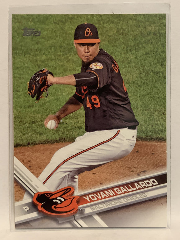 #308 Yovani Gallardo Baltimore Orioles 2017 Topps Series One Baseball Card