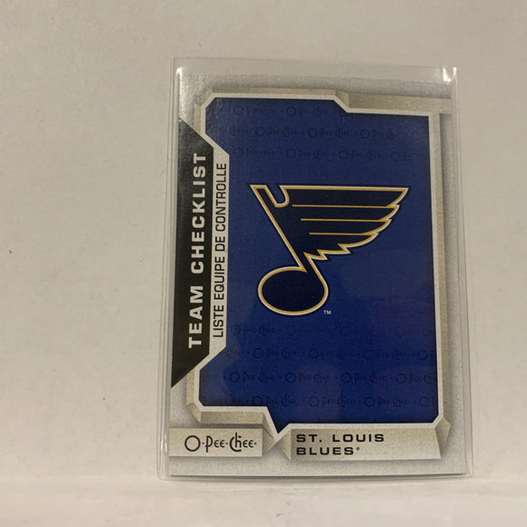 #581 Checklist St Louis Blues   2018-19 O-Pee-Chee Hockey Card A2B