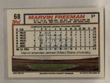 #68 Marvin Freeman Atlanta Braves 1992 Topps Baseball Card