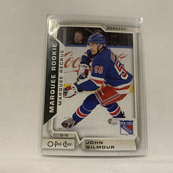 #526 John Gilmour New York Rangers Marquee Rookie  2018-19 O-Pee-Chee Hockey Card A2C