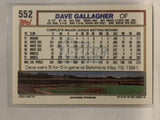 #552 Dave Gallagher Los Angeles Angels 1992 Topps Baseball Card