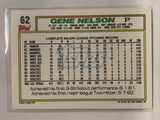 #62 Gene Nelson Oakland Athletics 1992 Topps Baseball Card