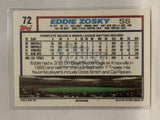 #72 Eddie Zosky Toronto Blue Jays 1992 Topps Baseball Card