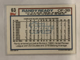 #63 Randy Ready Philadelphia Phillies 1992 Topps Baseball Card